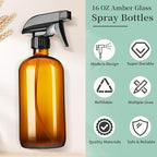 16oz Amber Glass Spray Bottles, 4 Pack Glass Spray Bottles Refillable Empty - Image 6