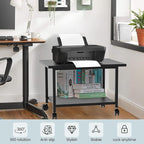 Printer Stand with Storage Under Desk Shelf, Desktop Printer Stand Organizer - Image 7