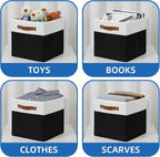 Temary 11 inch Cube Storage Bin 4 Pack Fabric Storage Cubes - Image 4