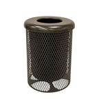 COATEDOUTDOORFURNITURE RFT-TXTBRW Heavy Duty Round Trash Receptacle by CoatedOutdoorFurniture
