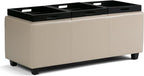 SIMPLIHOME Avalon 42 inch Wide Contemporary Rectangle Storage Ottoman in Satin - Image 5
