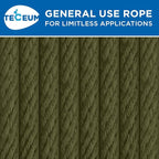 TECEUM Cotton Rope 3/16” – 100 FT – Strong All-Purpose Braided Rope – Natural - Image 9