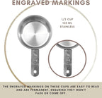1/2 Cup Stainless Steel Measuring Cup | Sturdy Metal 125 ml | 125 cc | 4 oz | - Image 5