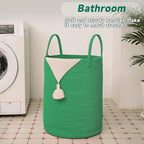 Large Woven Laundry Basket Hamper, 60L Cotton Rope Storage Bin - Image 5