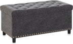 BELLEZE 35" Tufted Ottoman, Storage Bench - Image 6