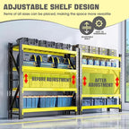 5000lbs Load Capacity, Heavy Duty 4-Tier Steel Shelving Unit, Adjustable - Image 3