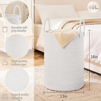 Laundry Basket, Woven Cotton Rope Laundry Hamper, 40L - Image 6