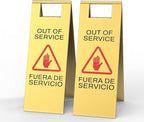 Stainless Steel Out of Service Sign Portable Foldable Sign 2-Pack by CrazyAnt