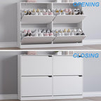 Shoe Cabinet with 4 Flip Drawers, Narrow Hidden Shoe Storage Cabinet, Slim - Image 5