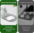 Stone Drying Mat for Kitchen Counter: 24"×16" Collapsible Stone Dish Drying Mat - Image 6