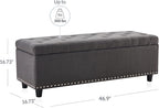 BELLEZE 47" Storage Ottoman, Storage Bench - Image 2
