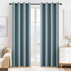 PONY DANCE Dusty Blue Blackout Curtains 80 inch Long 2 Panels Set, Thermal by PONYDANCE