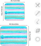 Turquoise Stripe Dish Drying Mat - Image 3