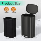 WLIVE 13 Gallon Stainless Steel Trash Can - Image 3