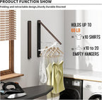 Clothes Drying Rack for Laundry Drying Rack Wall Mounted Clothes Hanger Rack - Image 4
