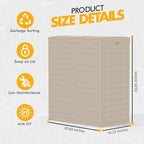 62 Gallon Outdoor Trash Can, Waterproof Resin Trash Can - Image 5