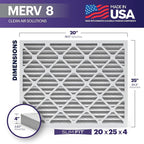 BNX TruFilter 20x25x4 MERV 8 Air Filter 2-Pack - Image 2