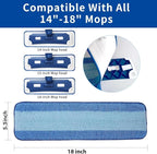 18 inch Mop Pads Refills, 3 Pack Microfiber Reusable Replacement Mop Pads Flat - Image 3