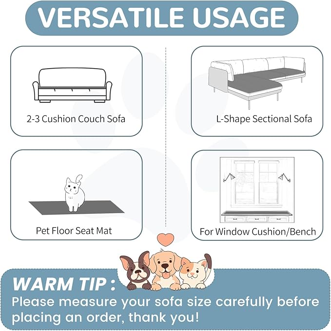 OTOB Couch Cover for Dogs Washable, Non Slip Funny Pet Couch Covers Sofa - Image 6