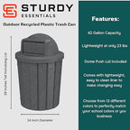 42 Gallon Slated Circle 100% Recycled Plastic Heavy Duty Outdoor Trash Can - Image 2