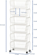 PUSDON Stackable Metal Storage Carts, Dual Use Shelf - Image 7