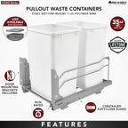 Rev-A-Shelf Double Pullout Trash Cans - Image 3