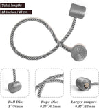 Hion Magnetic Curtain Tiebacks Grey 4 Pack, Curtain Tiebacks Buckles Holdbacks - Image 2
