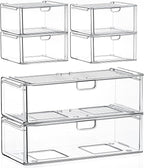 Acrylic Storage Drawers Set of 6, Plastic Organizer Bins by shoeboxesanddeskorganizers