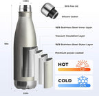 MEWAY 17oz Sport Water Bottle 4 Pack Vacuum Insulated Stainless Steel - Image 2