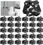3-H Stainless Steel Broom Holder Wall Mount 30-Pack- Heavy Duty Mop Organizer by 3-H
