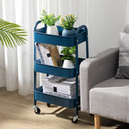 AGTEK Makeup Cart, Movable Rolling Organizer Cart, 3 Tier Metal Utility Cart - Image 8