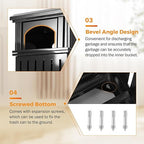 BEAMNOVA Trash Can Outdoor Top Tray Black Stainless Steel Commercial Garbage - Image 6