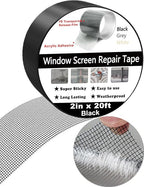 Wohohoho Window Screen Repair Tape, 2 in X 20 FT Black Screen Patch Repair Kit - Image 2
