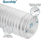 Heavy PVC Dust Collection Hose 2.5" x 5', Flexible Clear PVC Fume Collection - Image 2