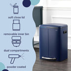 happimess HPM1005J Marco Rectangular 10.6-Gallon Double Bucket Trash Can - Image 3