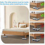 Furniture Dolly with Dual Groove Design: Furniture Sliders with 6 Wheels - Image 6