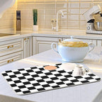 Black White Chessboard Dish Drying Mat - Image 6