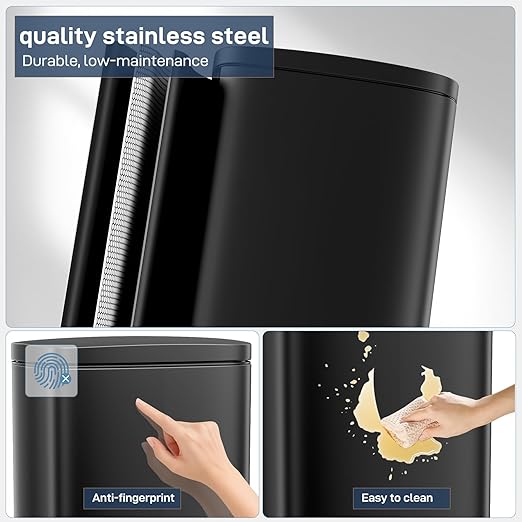 Arlopu 8 Gallon Step Trash Can, Stainless Steel Garbage Bin, Soft-Close Rubbish - Image 6