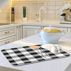White and Black Buffalo Plaid Dish Drying Mat 18x24 - Image 6
