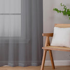 Chyhomenyc Sheer Charcoal Grey Curtains 90 inches Long 2 Panels, Light - Image 6