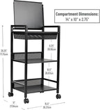 Mind Reader Cart with Covered Compartment, Office Organizer, 15.5" L x 11" W x - Image 3