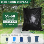 55-60 Gallon Black Trash Bags 120 Count - Image 2