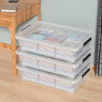 Set of 3 42 L Clear Plastic Under The Bed Storage Bins, Underbed Box - Image 5