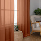 Chyhomenyc Orange Sheer Curtains 72 Inch Length 2 Panels, Light Filtering Soft - Image 4