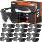 OXG 12 Pack Safety Glasses for Men Women, ANSI Z87.1 Safety Goggles Impact by OXG