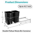 SUPER DEAL Double 35-Quart Pull Out Trash Can Under Cabinets Under Sink Garbage - Image 5