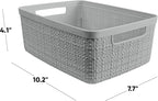 Curver Jute Decorative Plastic Organization and Storage Basket Perfect Bins - Image 2