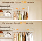 ONBRILL L4 Wall Mounted Industrial Pipe Clothing Rack, Closet Organizer System - Image 4