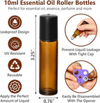 KEYWING 54 Pack Empty Essential Oil Roller Bottles – 10ml Amber Glass Roll-On - Image 3