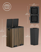 SONGMICS Trash Can, 2 x 8-Gallon Garbage Can - Image 5